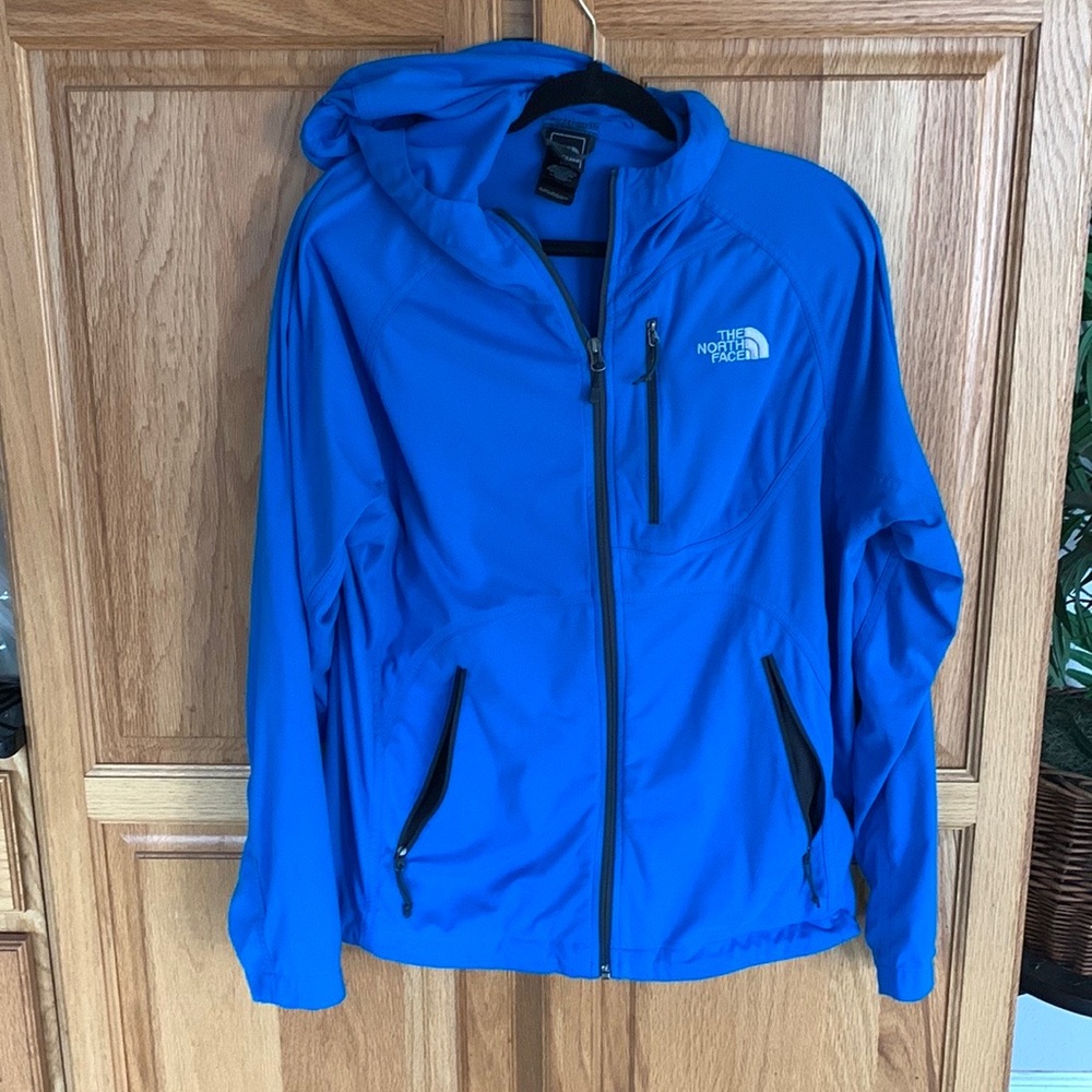 North Face zip up hoodie blue large